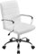 Yaheetech Adjustable Office Chair Ergonomic Swivel Leather Task Executive Chair with Back Support and Arms White