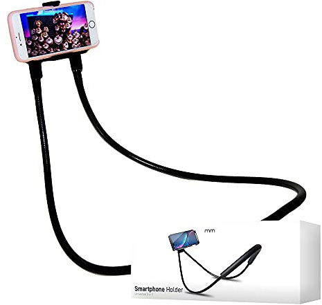 mikamax Neck Phone Holder – Universeller Schwanenhals Handyständer, 360°, Flexible Handyhalterung für Smartphones und Tablets, für Selfie-Stick, Stativ, Freihändiges Filme schauen