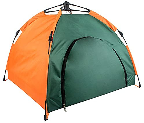 BERTY·PUYI Camping-Haustierzelt Mit Tragetasche, Faltbares Automatisches Regendichtes Und Sonnenschutz-Hundezelt, Tragbares Haustierzelt Für Katzen Und Hunde Indoor- Und Outdoor-Camping Und Wandern
