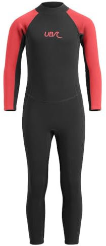 Urban Beach Kids Full Length Wetsuit Traje de Neopreno Sharptooth de Longitud Completa para niños, Juventud Unisex, Rojo, 7-8 años
