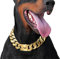 Big Dog Gold Chain Collar- 32MM Thick 18K Gold Plated, Strong Heavy Duty 316L Stainless Steel, Secure Snap Buckle- Cuban Link Chain Collar For Large Dogs (Size : 22''(for 20~22''Neck))