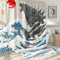 DESIHOM Lustiges hohes Duschvorhang-Set, lustige Anime-Monster-Duschvorhänge für Badezimmer, Cooles, asiatisches Japanisches Badezimmer-Dekor, Polyestergewebe, 183 x 198 cm