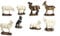 Set 8 animali statuine per Presepe in resina (Alt cm 3)