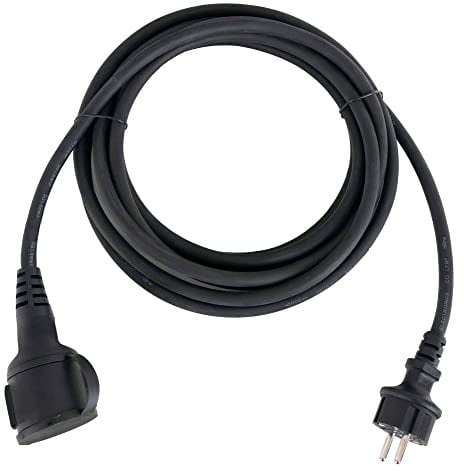Stagecaptain PSPEXT-10 Verlängerungskabel - Länge: 10m - Schutzklasse IP44 - H07RN-F Kabel (3x 1,5 mm²) - Gummiummantelt - Mit Kindersicherung und Abdeckkappe - Schwarz