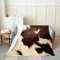 Homewish Kuhfell Überwurfdecke Braun Beige Kuhdruck Fleecedecke für Kinder Jungen Mädchen Westliche Farmtierpelz Flanelldecke Rustikale Cowboy Cowgirl Kuhhaut Fuzzy Decke Ganzjährig Weich,220 x 240