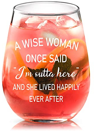 Joymaking 17 Oz Wine Glass Leaving Presents New Job Retirement Good Luck Gifts for Women