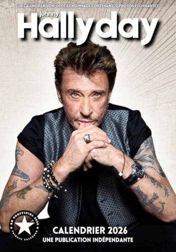 Calendrier Johnny Hallyday 2026 maxi format et offert un agenda de poche