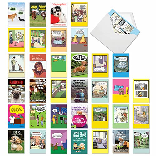 NobleWorks,36 verschiedene lustige leere Grußkarten Bulk Box Set mit Umschlägen Mixed Humor Variety Pack, je 1 Stück),Bellen Rohlinge AC7753OCB-B1x36