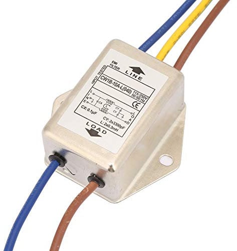 Filtro di Alimentazione, Jadeshay Filtro monofase EMI Filtri Elettromagnetici per Interferenze 125/250V CW1B-10A L (040)