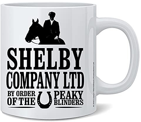 Peaky Blinders Tasse Shelby Company Limited Logo Tommy Riding Horse Hat By Order of the Peaky Blinders Merch TV Series Keramik Kaffeetasse Teetasse Spaß Neuheit Geschenk 340 ml