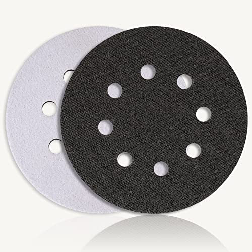 STEBRUAM 2 pz morbido spugnetta interfacciale tampone abrasivo 8 fori per levigatrice sostituzione cuscino pad resistente agli urti riduzione del rumore lucidatore (125 mm)