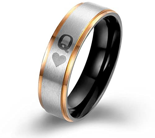 Männer Ringe Edelstahl, Herren Ringe 60 (19.1) Ringe Silber Königin Schmuck Ring