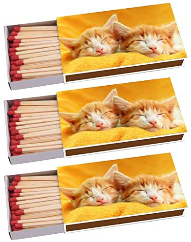 135 Kaminhölzer (3 Packungen à 45 STK) ca 100mm lang Kaminstreichholz Streichhölzer Kaminanzünder Zündhölzer Zigarre Pfeife Kamin Grill Kerze Lange Brenndauer (Tiere)