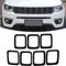 7PCS griglia inserti copertura griglia anteriore per 𝓙𝙚𝙚𝙥 Compass MP 2017 2018 2019 2020, kit di copertura griglia esterna, accessori decorazione auto (nero)