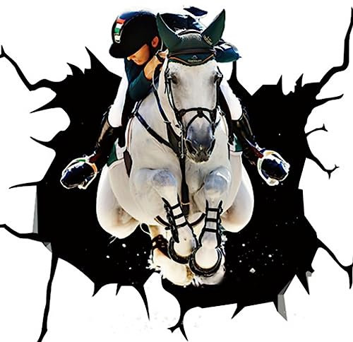 SHTGOI Pferdekopf Aufkleber 3D Autoaufkleber Auto Dekoration Aufkleber Karosserie und Heckscheibendekor Dekor Aufkleber für Autofenster Laptop Dekoration Kühlschrank Aufkleber 30 x 30 cm 5#