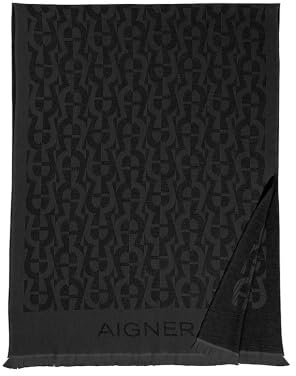 Aigner Logo Schal Pure Wool, Schwarz