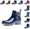 Hitmars Stivali Pioggia Donna Stivaletti Gomma Giardini Chelsea Bassi Lavoro Antiscivolo Ankle Boots Blu 39 EU