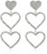 EVER FAITH Damen Ohrringe Kristall Hochzeit Phantasie Ineinandergreifen Blatt Tropfen Kronleuchter Ohrstecker Ohrhänger Ohr Schmuck (Klar-Herz)