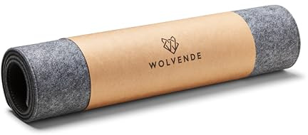 Wolvende Premium Felt Desk Mat, Medium 30 x 90 cm, Mid Grey | 3 mm vegan-friendly felt desk pad or keyboard mat, natural rubber backing for comfort and everyday desk protection
