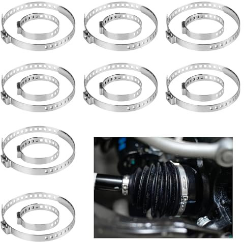 Achsmanschetten Schellen,16 Stück Universal Klemmschelle Ohrschelle Edelstahl CV Schlauchschellen Set Achsmanschette Schelle Antriebswelle Gelenkschelle Boot Crimp Kit