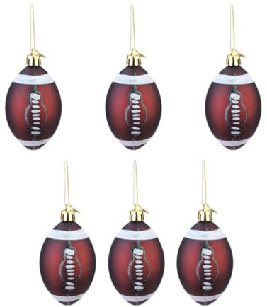 Toyvian 6stücke Weihnachtskugeln Kunststoff Weihnachtsbaum-Dekorationen Festliche Hängende Ornamente Für Weihnachten Deko Für Heim Und Partys Rugby