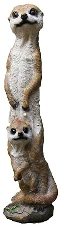 Gartentier-Mongoose-Statuen,Simulation von Mutter-Kind-Erdmännchen-Ornamenten,wetterbeständige Gartenskulptur,Polyresin,Innen- und Außenfiguren für Einweihungspartys,Terrasse,Rasen,Hofdekorationen