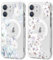 Xylota 2 Stück Magnetisch Hülle für iPhone 12/12 Pro 6.1'' [Kompatibel mit MagSafe], Aesthetic Blumen Muster Mädchen Design Klare Handyhülle, TPU Stoßfeste Transparent Schutzhülle für iPhone 12 Pro