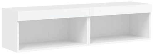 vidaXL TV-Schränke mit LED-Leuchten 2 STK. Weiß 60x30x30 cm