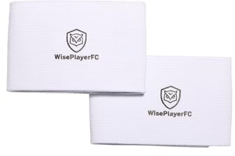 WISEPLAYERFC Guard Stay- 2 Elastic Bands to Hold Football Shin Guards for Men, Women & Children (White)
