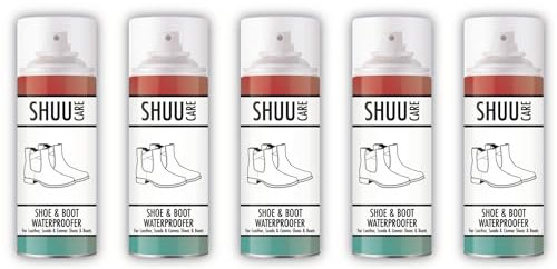HitlineUK Shoe Protector Spray 5 x 300 ML - long lasting Waterproof and stain protection, Waterproof Spray to Protect Shoes