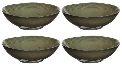 MICA Decorations Tabo Essgeschirr - 23x23x7 cm - Keramik - Créme - Staz von 4