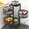 HaTur Support à Légumes Rotatif Multicouches Rangement de la Cuisine Mobile 360° Cuisine Support de Stockage avec Roues Porte Fruits et légumes (4 Niveau)