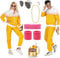 Angenster 80s Fancy Dress - Men & Women 80s/90s Shell Suit Retro Disco Outfit with Jacket, Pant, Sweatband, Glasses, Balloon Necklace - 90s Fancy Dress Costume for Carnival/Rave (Beer, S)