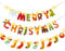 SUNBEAUTY 3 Stück Merry Christmas Girlande mit Lichter Girlanden Weihnachten Deko Hängende Weihnachten Girlande Banner Weihnachtsbaum Santa Elch und Socke Schneemann Banner für Weihnachten