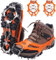 Grödel für Herren and Damen, 19 Anti Rutsch Steigeisen Schuhspikes aus Edelstahl, rutschfeste Schuhüberzüge für Wandern, Angeln, Spazieren, Klettern, Bergsteigen (Orange, XL)