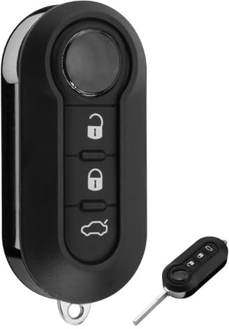 Guscio Chiave per Fiat 500, 3 Tasti Custodia Guscio Chiave per Fiat Punto, Panda, Bravo, Evo, Grande, Ducato, Lancia Y, Telecomandi per Auto con Lama, Cover Chiave Ricambio per Fiat 500