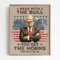 KAIMKEART Trump Cowboy-Poster, Mess with the Bull You Get the Horns, Präsident Trump 45–47, Trump Geschenke für Maga-Fans, ungerahmt, 20,3 x 25,4 cm