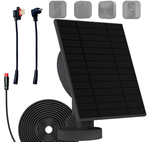 Pannello solare aggiornato da 6W con batteria ricaricabile integrata da 5200mAh, IP66, cavo da 4 m compatibile con Blink XT, Blink XT2 e Blink New Outdoor/Outdoor (3a Gen)/Blink Outdoor 4(4a Gen)