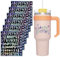 6 Sheet Adhesive Stanley Stickers, Personalized Glitter Letter Stickers, Vinyl Letter Sticker Decals for Tumblers, Cursive Name Sticker for DIY Water Bottle Cup