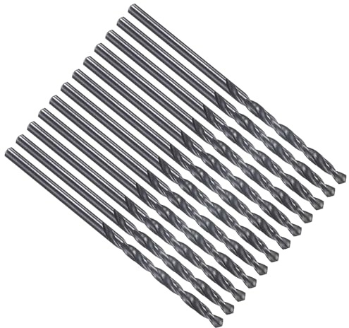 PATIKIL 2.5mm Drill Bit #39 M2 High-Speed Steel 135° for Metal 12 Pack | Jobber Straight Shank 135°Split Point Tip Nitriding Black for Stainless Steel Hard Metal