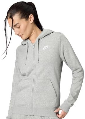 Nike Damen Womens Nike Team Club Full Zip Hoodie Ft - Dark Heather Grey Sweatshirt