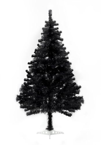 Black Christmas Tree, 6ft Artificial Tinsel Christmas Tree for Home Decorations，550 Branch Tips Xmas Tree for Outdoor Indoor Decor, 180CM