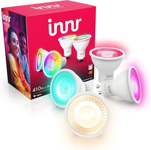 innr Zigbee GU10 Smart LED Spot, funktioniert mit Hue* und Alexa (Bridge erforderlich), White & Color, 16 Millionen Farben, smart LED Lampe, 410 lumen, dimmbar, 4 Stück