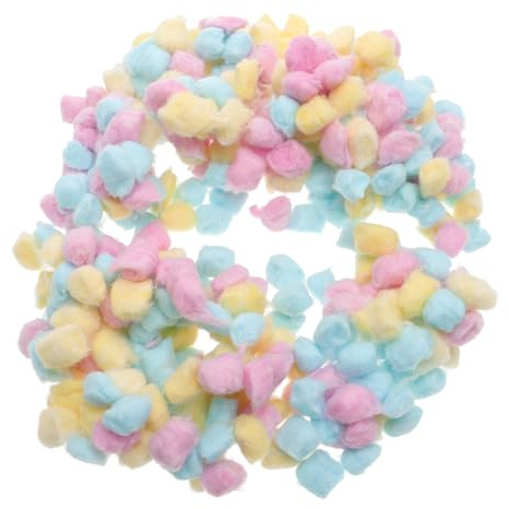LOLIPPYY Bunte Baumwoll-kugeln Kleine Weiche Hautfreundliche Wattepads Für Babygesicht Makeup-entfernung Sanfte Reinigung Zu Hause Und Schönheitssalon in Gelb Blau
