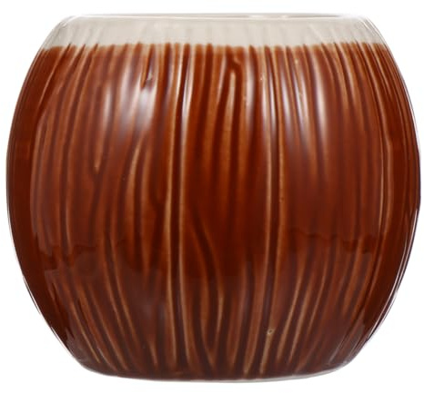 Cabilock Kokosnussförmiger Keramikbecher für Zuhause und Riegel | Kreatives Design, Braune Farbe, Trinkbecher aus Keramik, 1 Stück Pack, Dekorative Form