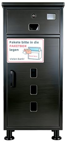 Paketbox und Briefkasten Pulverbeschichte Wasserdicht rostfrei und diebstahlsicher Paketbriefkasten XXL Bodenstehender Parcel Box einfach zu montieren