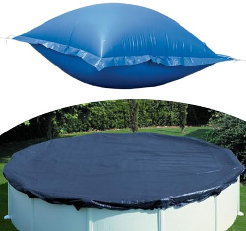 Bâche de protection gonflable d'hiver pour piscine carrée en PVC résistant au froid avec trous de drainage et cordes de fixation 120 x 120 cm