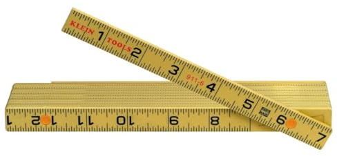 Klein Tools 911-6 Folding Ruler 6-Foot, Durable Fiberglass, Outside Reading