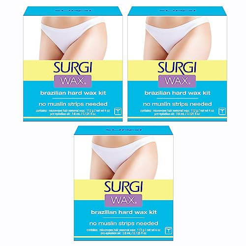 Surgi-wax Brazilian Waxing Kit For Private Parts, 4-Ounce Boxes (Pack of 3) by Surgi-wax