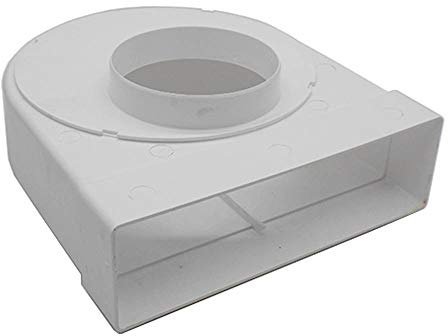 Kair 204 x 60mm to 100mm Rotating 90 Degree Elbow Plastic Duct Adaptor | Fits inside round duct pipe or flexible hose, Suitable for concealed installation